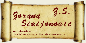 Zorana Simijonović vizit kartica